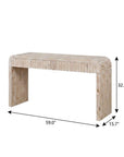59" Black Distressed Wood Pedestal Console Table