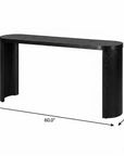 60" Black Wood Oval Pedestal Console Table