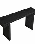 60" Black Wood Pedestal Console Table
