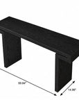 60" Black Wood Pedestal Console Table
