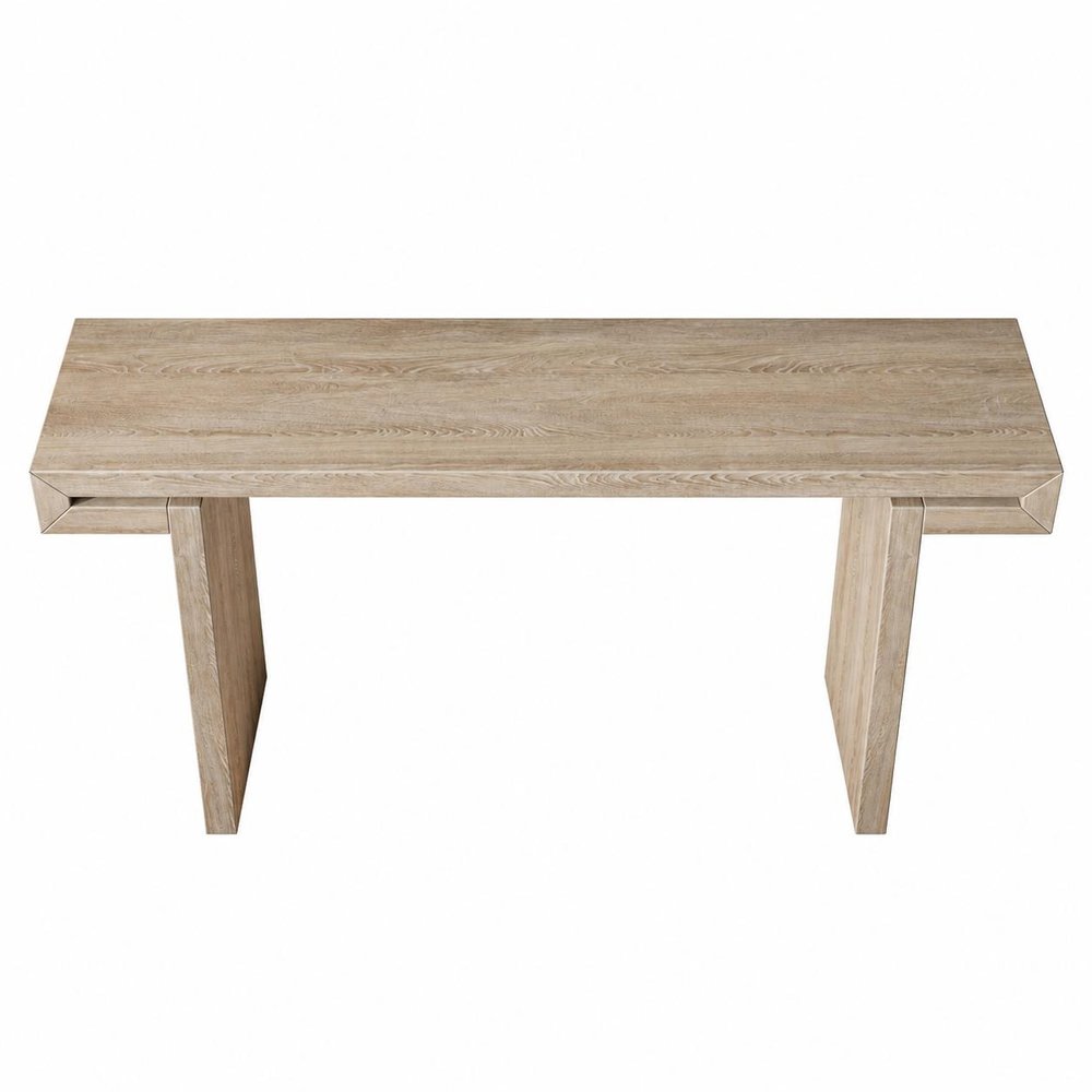 60" Black Wood Pedestal Console Table