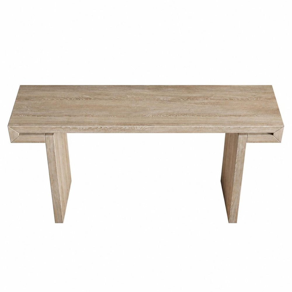 60" Black Wood Pedestal Console Table