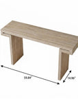 60" Black Wood Pedestal Console Table