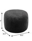 35" Black Upholstered Bean Bag Chair
