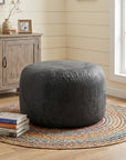 35" Black Upholstered Bean Bag Chair