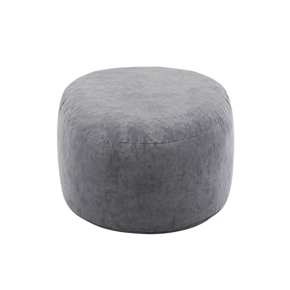 35" Gray Upholstered Bean Bag Chair