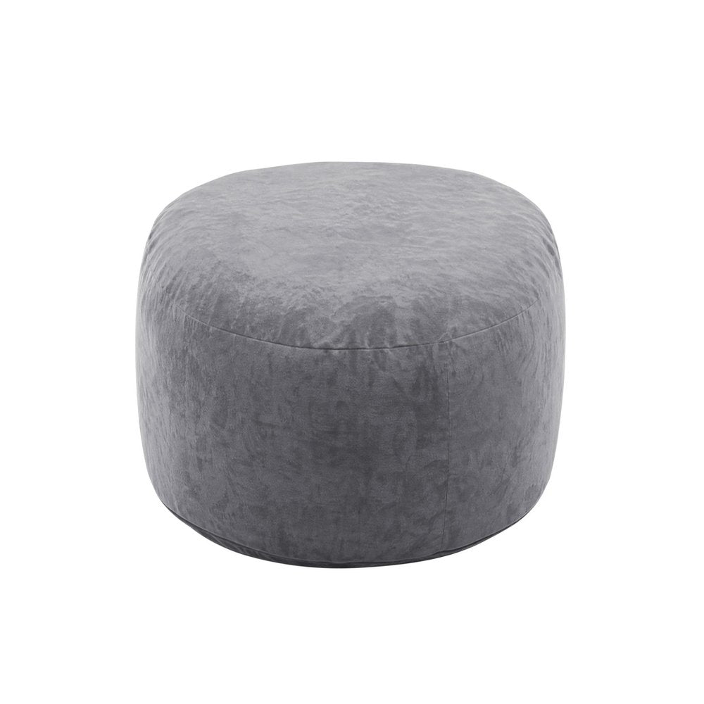 35" Gray Upholstered Bean Bag Chair