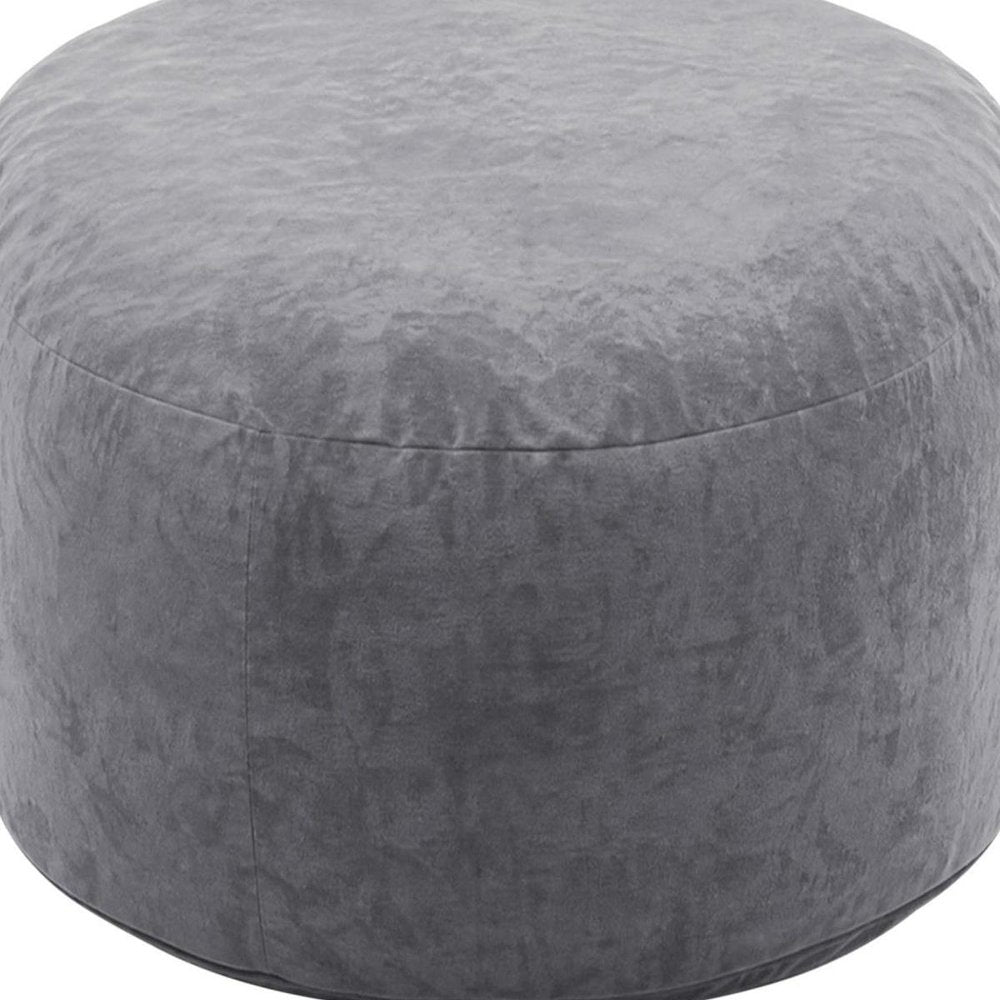 35" Gray Upholstered Bean Bag Chair