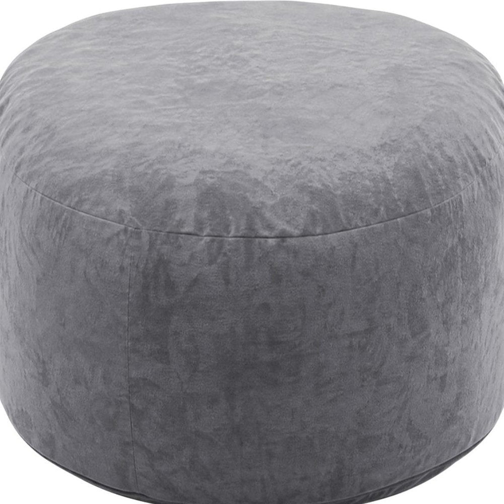 35" Gray Upholstered Bean Bag Chair