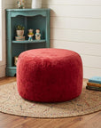 35" Red Upholstered Bean Bag Chair