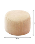 35" Camel Upholstered Bean Bag Chair