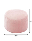 35" Pink Upholstered Bean Bag Chair