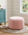 35" Pink Upholstered Bean Bag Chair