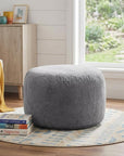 46" Gray Upholstered Bean Bag Chair