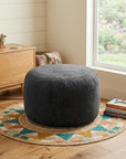 46" Black Upholstered Bean Bag Chair