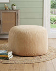 46" Camel Upholstered Bean Bag Chair