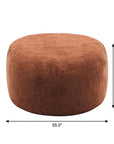 55" Brown Upholstered Bean Bag Chair