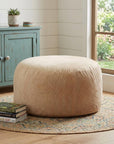 55" Camel Upholstered Bean Bag Chair