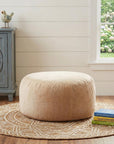 62" Camel Upholstered Bean Bag Chair