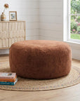 62" Brown Upholstered Bean Bag Chair