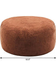 62" Brown Upholstered Bean Bag Chair