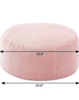62" Pink Upholstered Bean Bag Chair