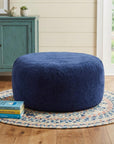 62" Blue Upholstered Bean Bag Chair