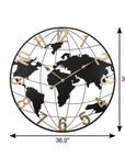 36" Black Iron Digital Round Wall Clock
