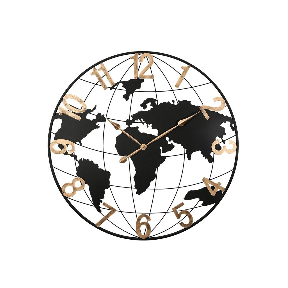 36" Black Iron Digital Round Wall Clock