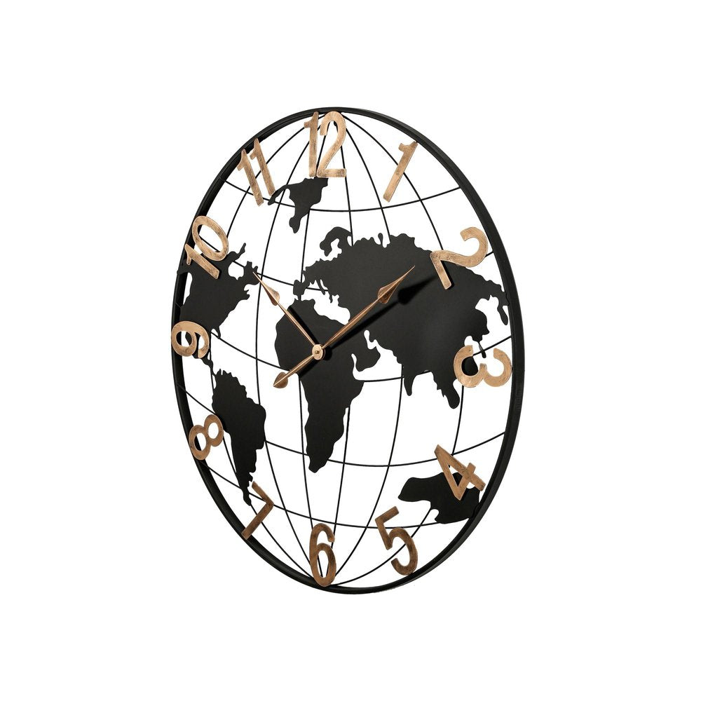 36" Black Iron Digital Round Wall Clock