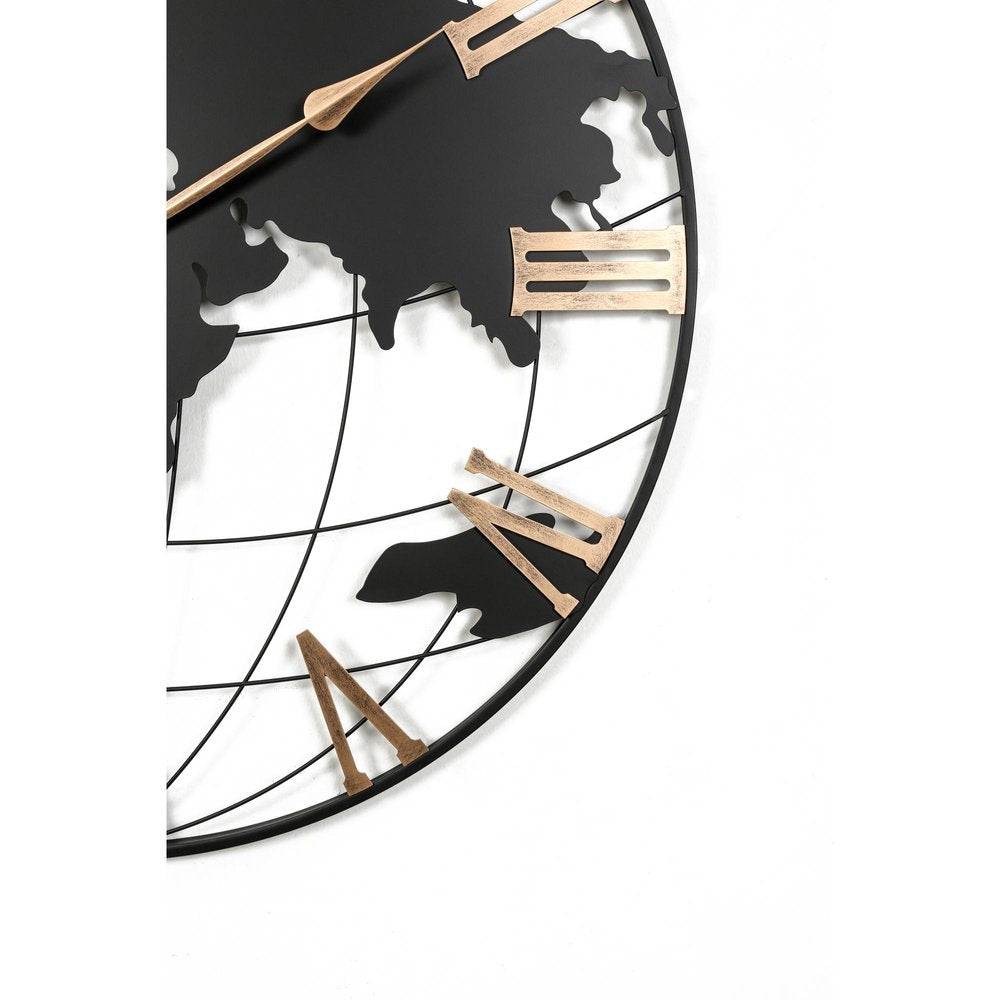 36" Black Iron Digital Round Wall Clock