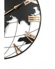 36" Black Iron Digital Round Wall Clock
