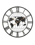 36" Black Iron Digital Round Wall Clock