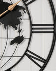 36" Black Iron Digital Round Wall Clock