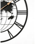 36" Black Iron Digital Round Wall Clock