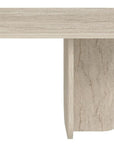 48" Beige Melamine Veneer And Wood Oval Double Pedestal Coffee Table