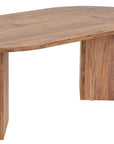 47" Wheat Melamine Veneer And Wood Oval Double Pedestal Coffee Table