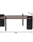 47" Walnut Melamine Veneer And Wood Coffee Table