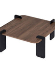 47" Walnut Melamine Veneer And Wood Coffee Table
