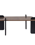 47" Walnut Melamine Veneer And Wood Coffee Table