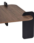 47" Walnut Melamine Veneer And Wood Coffee Table