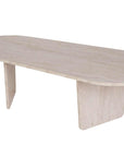 52" Tan Melamine Veneer And Wood Oval Double Pedestal Coffee Table