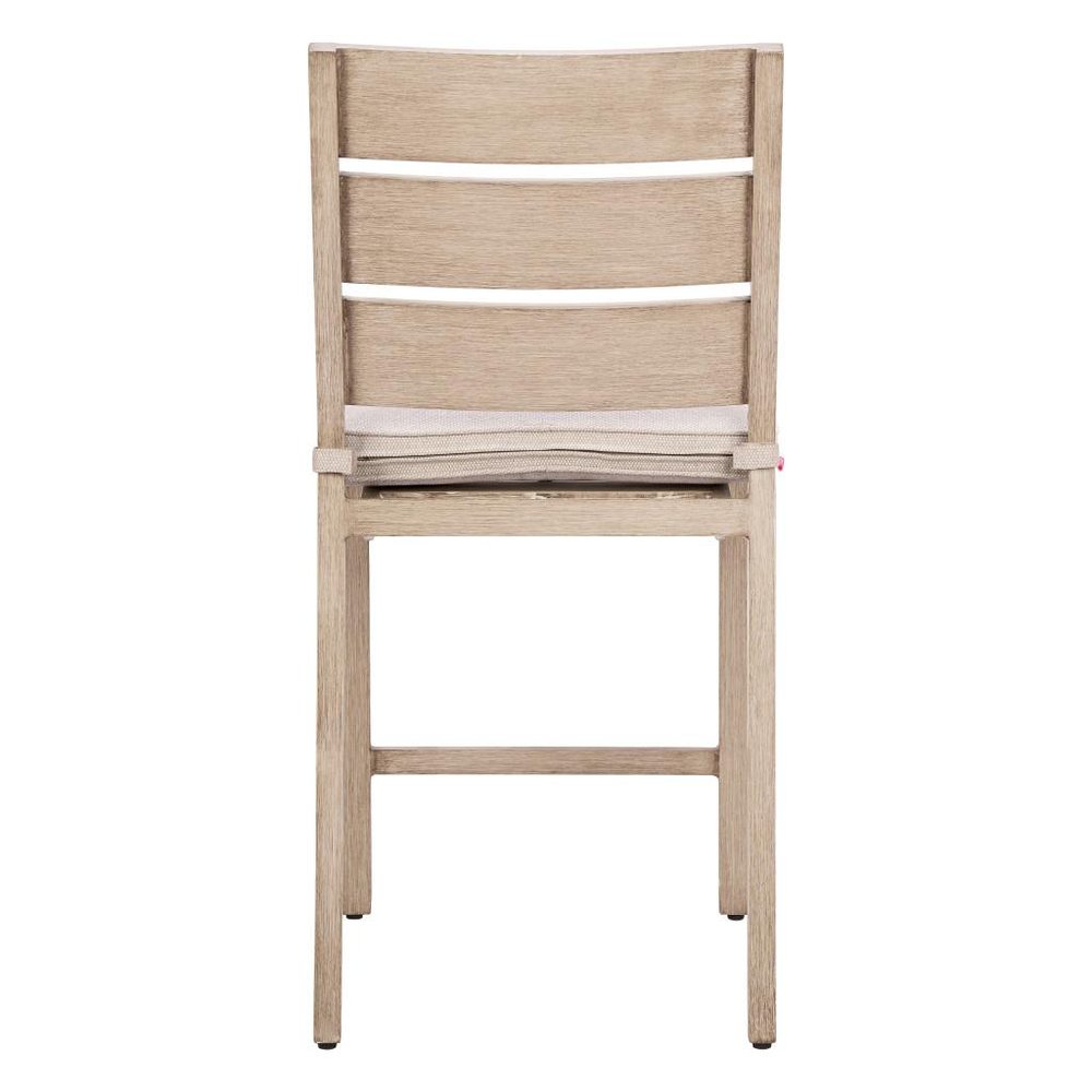 Set of Two 27" Gray Aluminum Outdoor Counter Height Bar Chairs