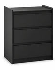24" White Wood Three Drawer Nightstand with USB Port and Integrated Tech