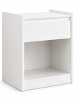 24" White Wood One Drawer Nightstand