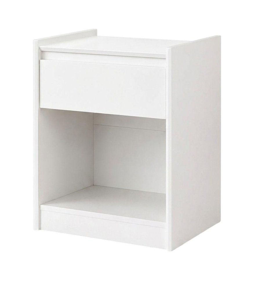 24" White Wood One Drawer Nightstand