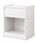 24" White Wood One Drawer Nightstand