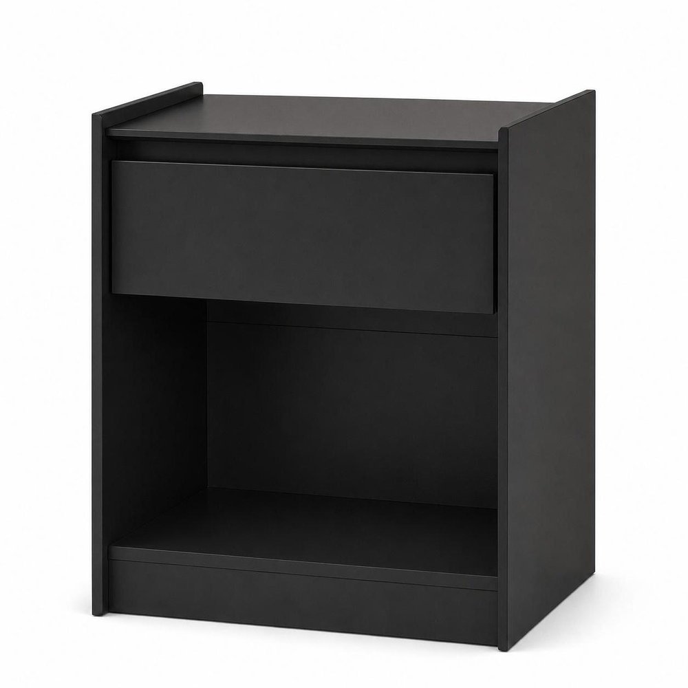 24" White Wood One Drawer Nightstand