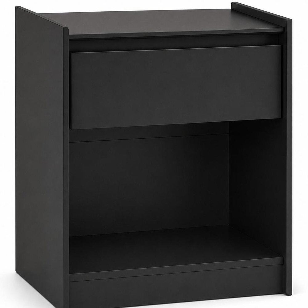 24" White Wood One Drawer Nightstand