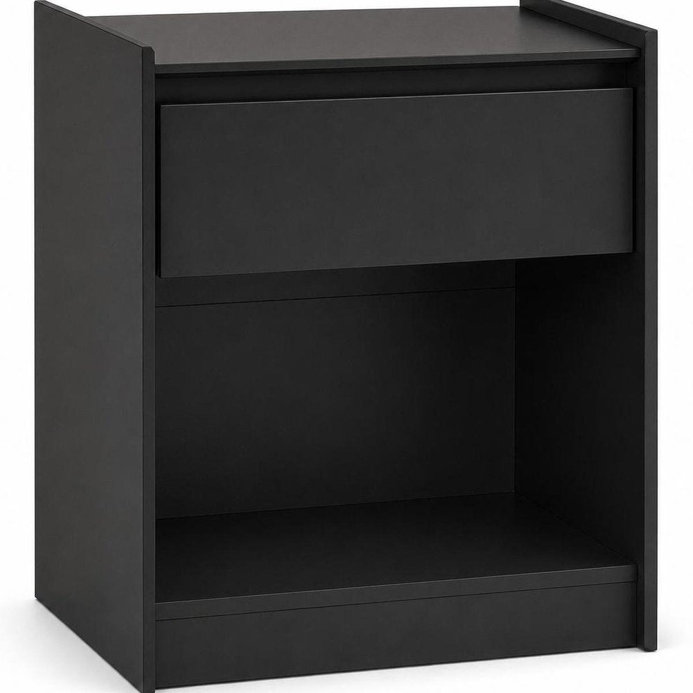 24" White Wood One Drawer Nightstand